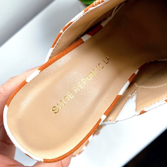 🍂 COW PRINT FAUX SUEDE STITCHED CHUNKY HEEL MULES - Picture 11 of 16